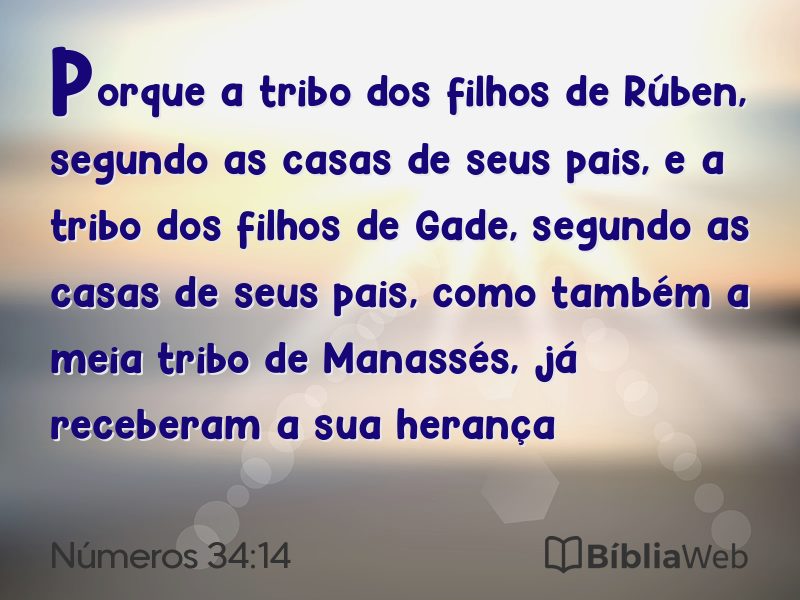 Números 34:14 em imagem para compartilhar