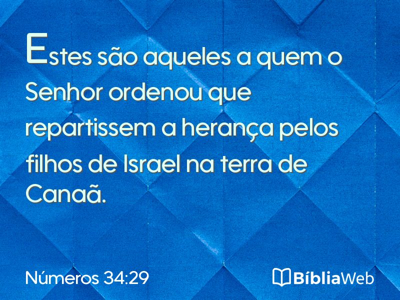 Números 34:29 em imagem para compartilhar