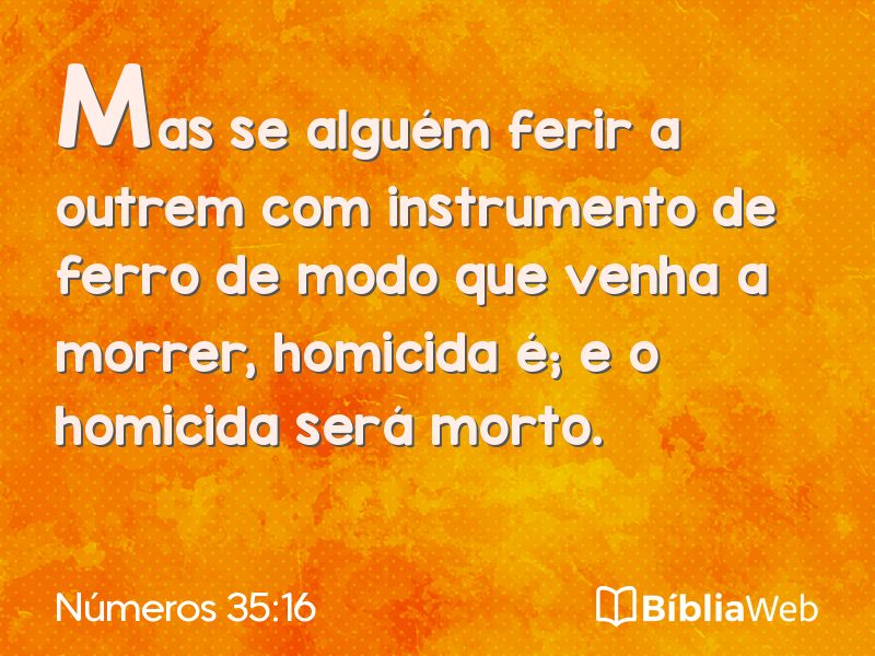 Números 35:16 em imagem para compartilhar