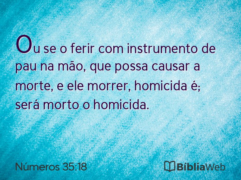Números 35:18 em imagem para compartilhar