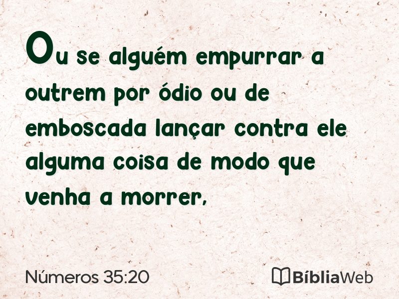 Números 35:20 em imagem para compartilhar