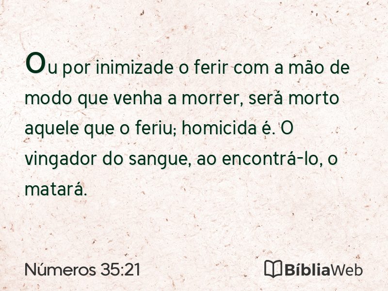 Números 35:21 em imagem para compartilhar