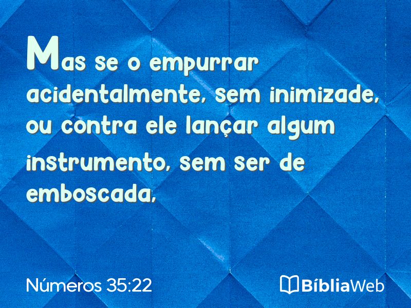 Números 35:22 em imagem para compartilhar