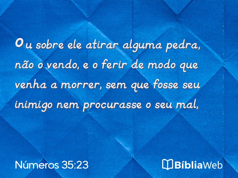 Números 35:23 em imagem para compartilhar