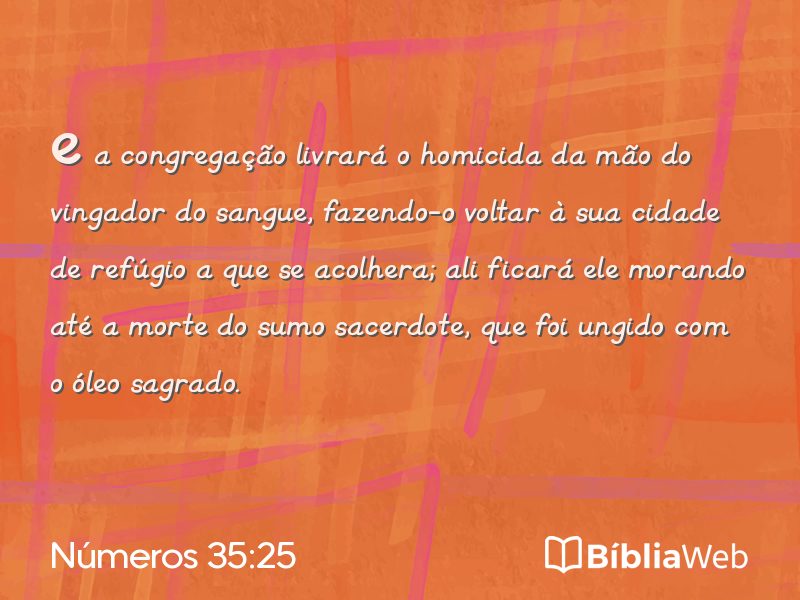 Números 35:25 em imagem para compartilhar