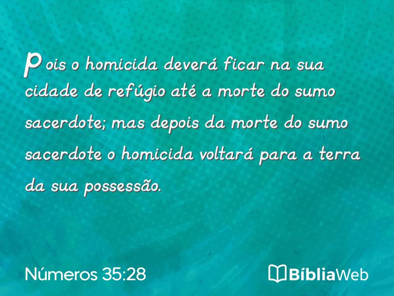 Números 35:28 em imagem para compartilhar