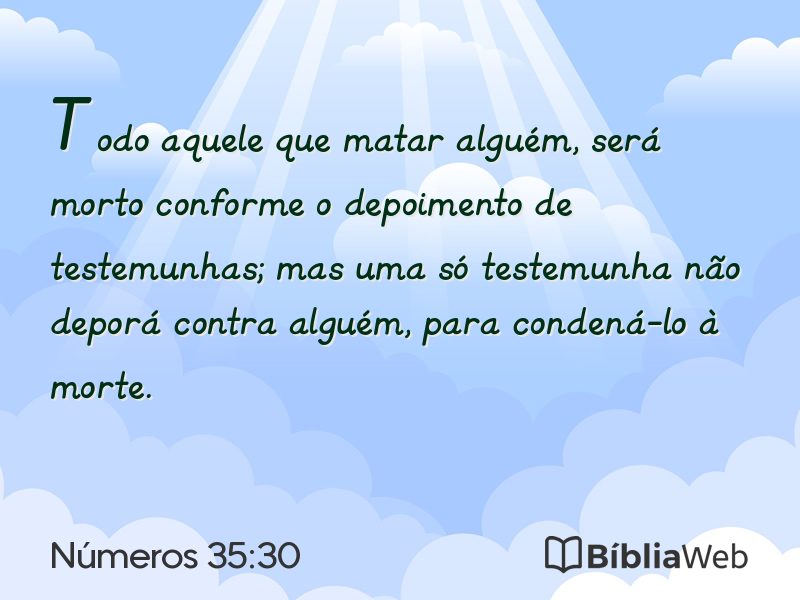 Números 35:30 em imagem para compartilhar