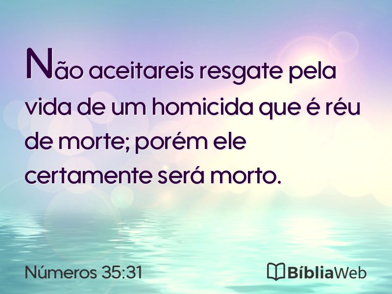 Números 35:31 em imagem para compartilhar