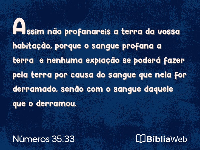 Números 35:33 em imagem para compartilhar