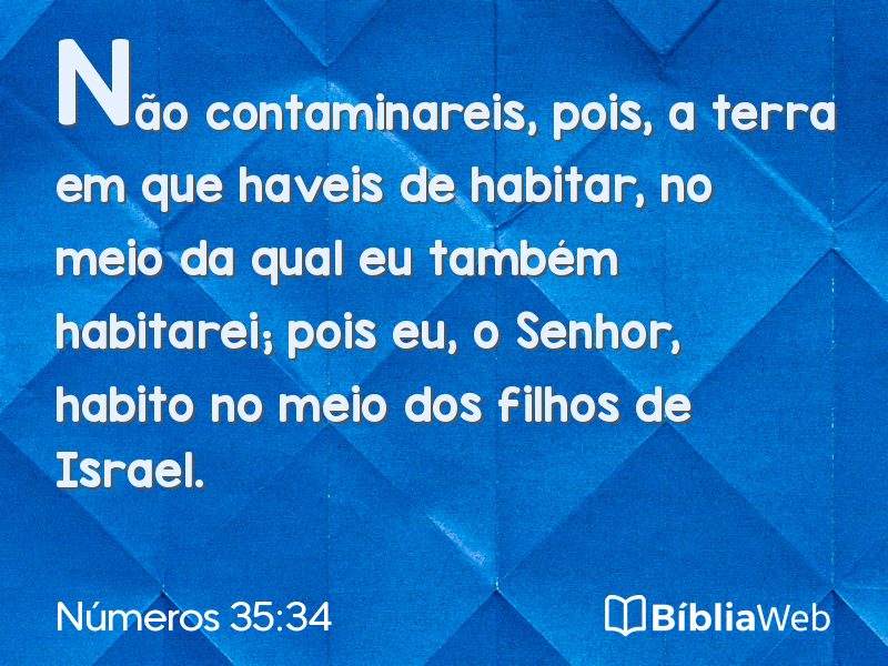 Números 35:34 em imagem para compartilhar