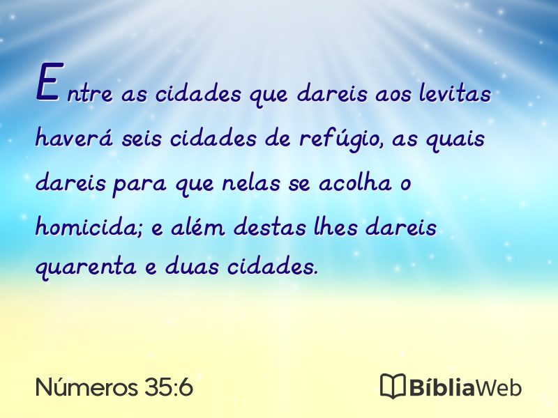 Números 35:6 em imagem para compartilhar