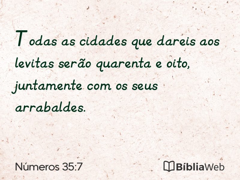 Números 35:7 em imagem para compartilhar