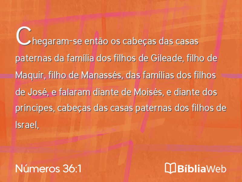Números 36:1 em imagem para compartilhar