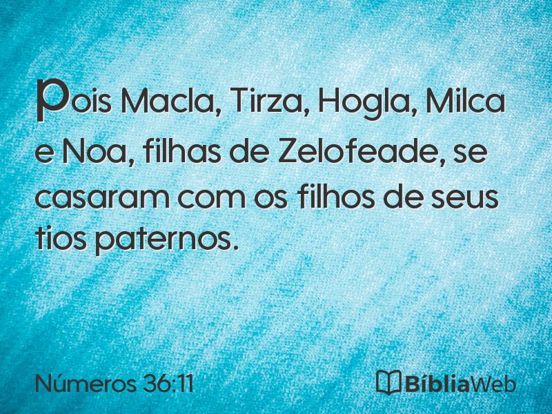 Números 36:11 em imagem para compartilhar