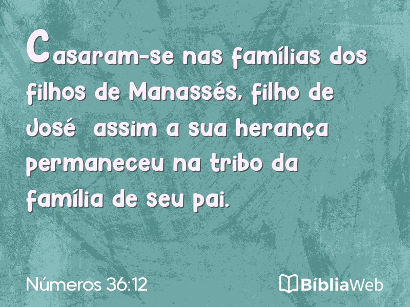 Números 36:12 em imagem para compartilhar