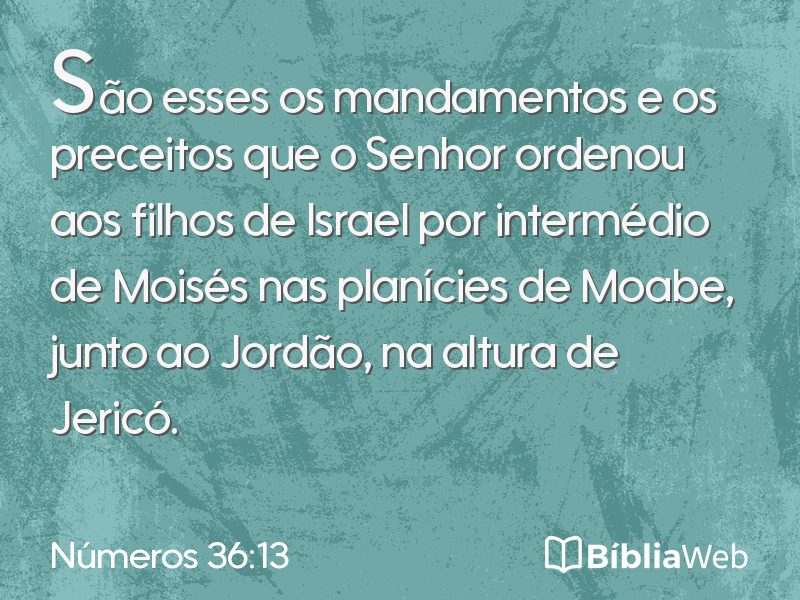 Números 36:13 em imagem para compartilhar