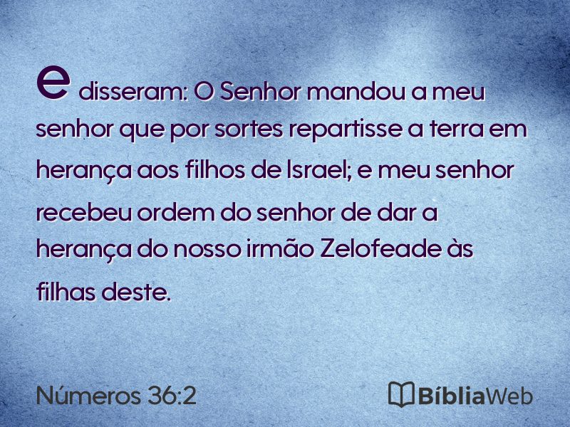 Números 36:2 em imagem para compartilhar