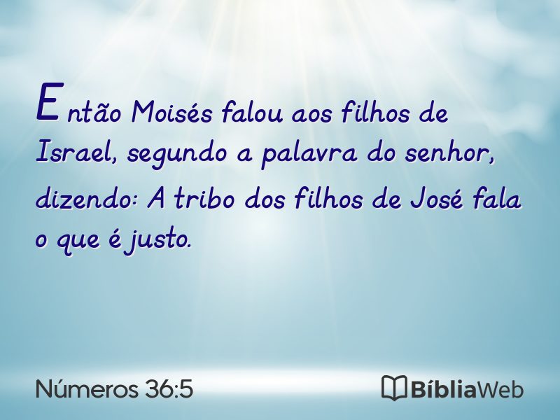 Números 36:5 em imagem para compartilhar