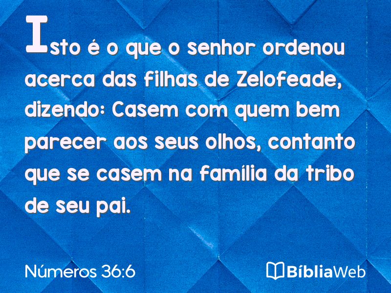 Números 36:6 em imagem para compartilhar