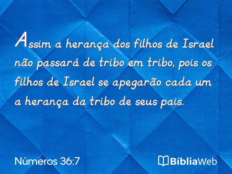 Números 36:7 em imagem para compartilhar