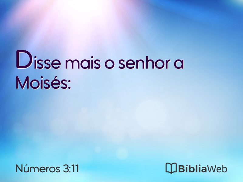 Números 3:11 em imagem para compartilhar