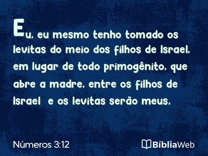 Números 3:12 em imagem para compartilhar