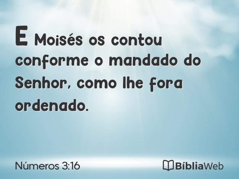 Números 3:16 em imagem para compartilhar