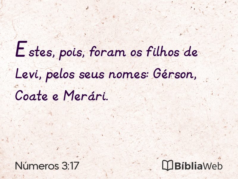 Números 3:17 em imagem para compartilhar