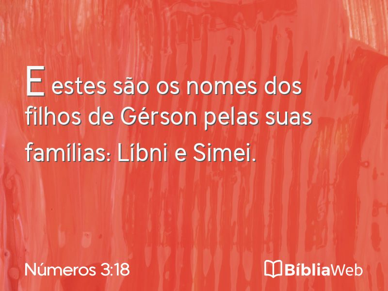 Números 3:18 em imagem para compartilhar