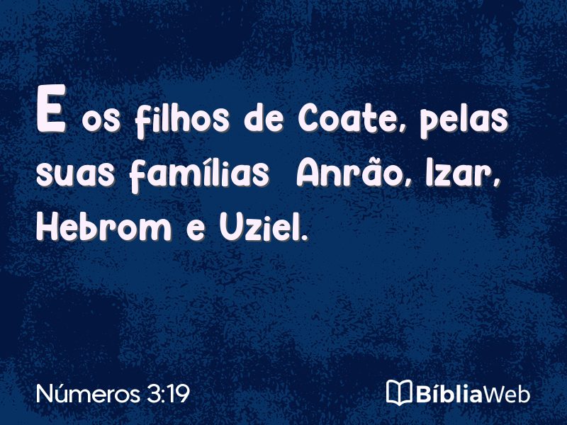 Números 3:19 em imagem para compartilhar
