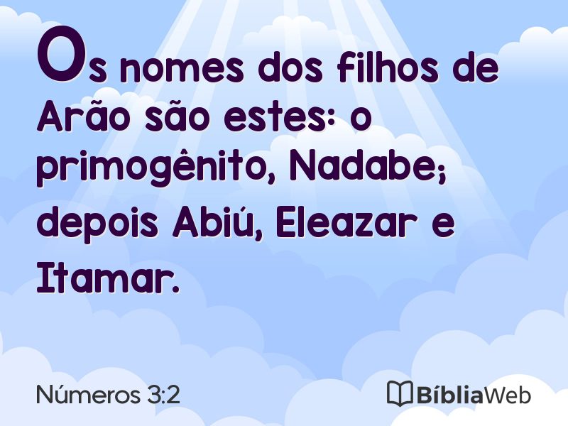 Números 3:2 em imagem para compartilhar