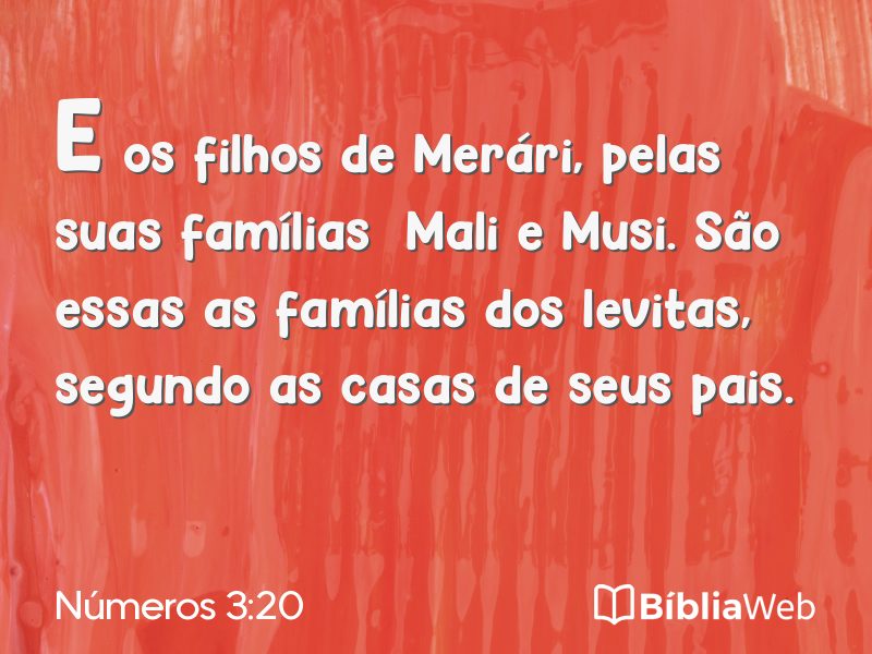 Números 3:20 em imagem para compartilhar