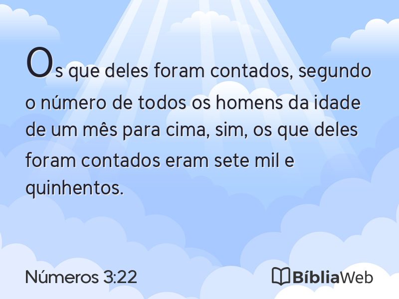 Números 3:22 em imagem para compartilhar