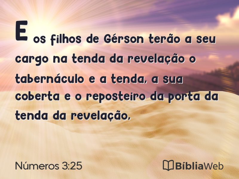 Números 3:25 em imagem para compartilhar