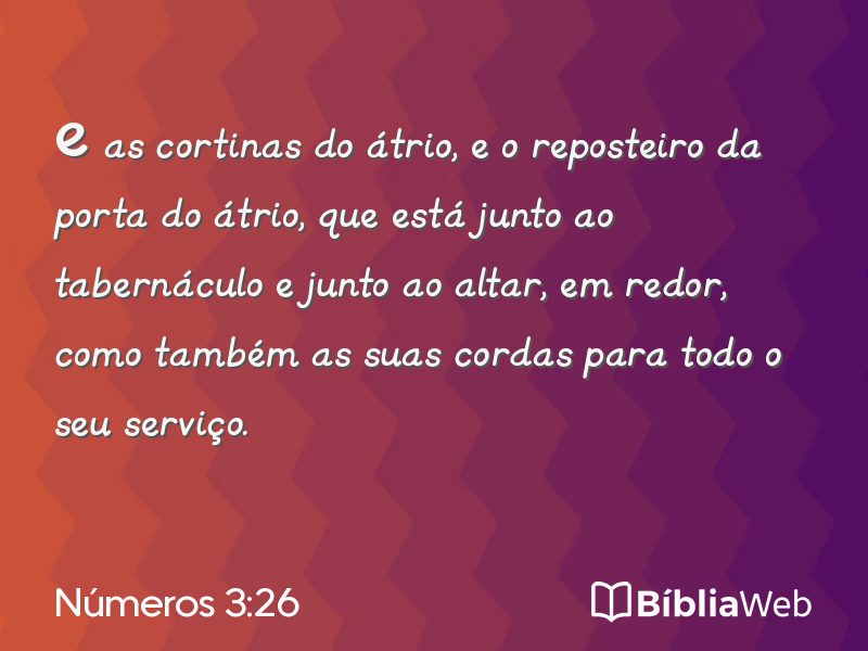 Números 3:26 em imagem para compartilhar
