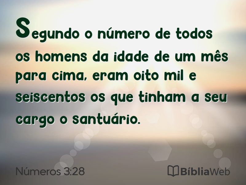 Números 3:28 em imagem para compartilhar