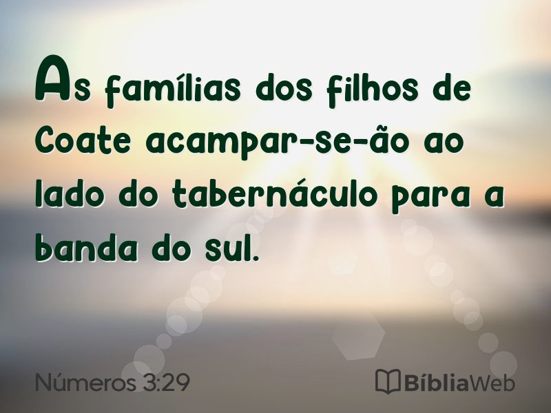 Números 3:29 em imagem para compartilhar