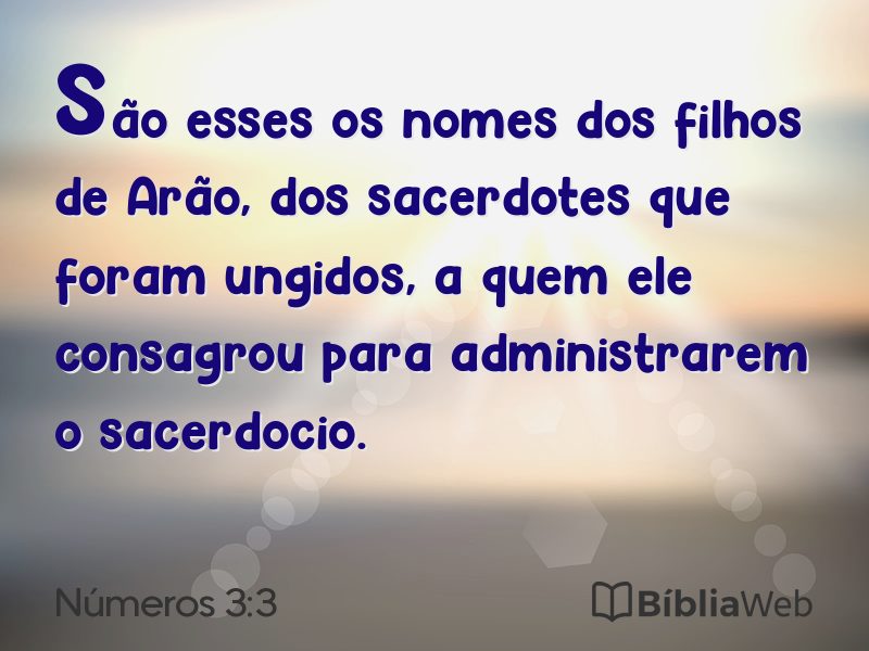 Números 3:3 em imagem para compartilhar