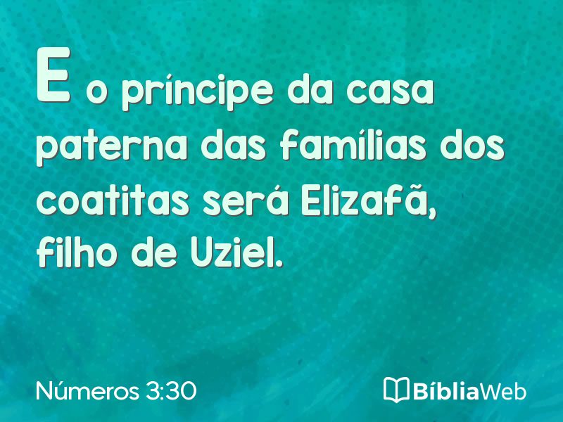 Números 3:30 em imagem para compartilhar