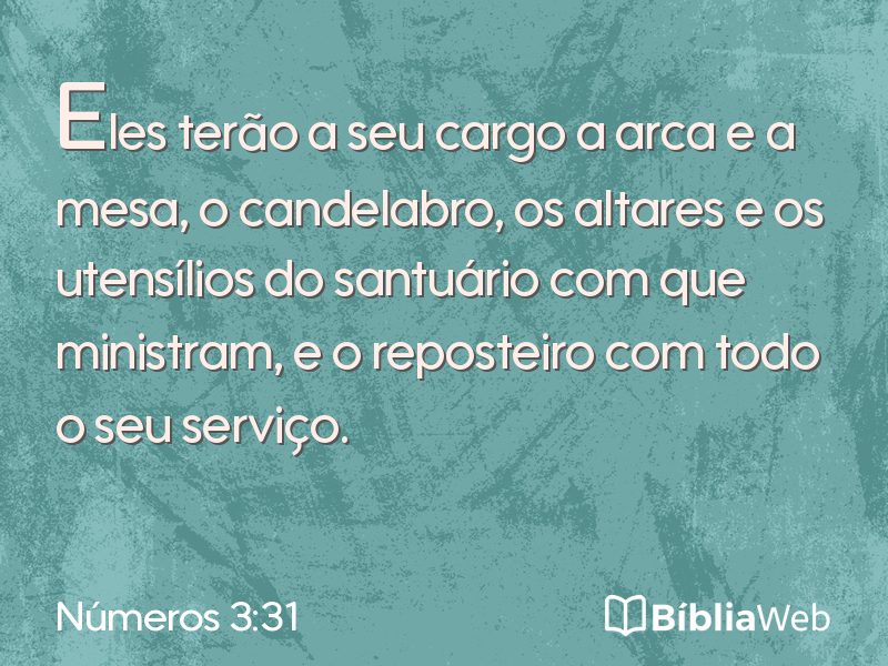 Números 3:31 em imagem para compartilhar