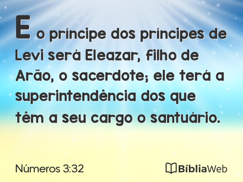 Números 3:32 em imagem para compartilhar