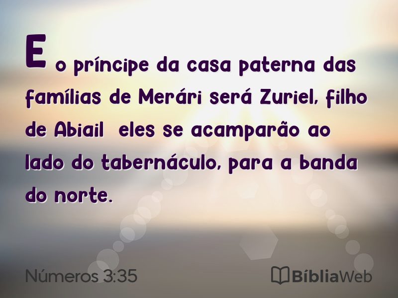 Números 3:35 em imagem para compartilhar
