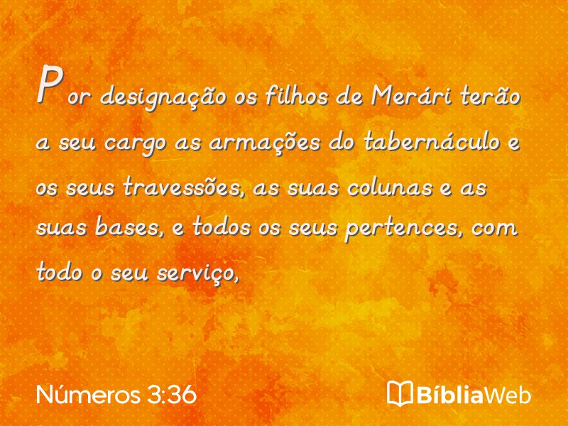 Números 3:36 em imagem para compartilhar