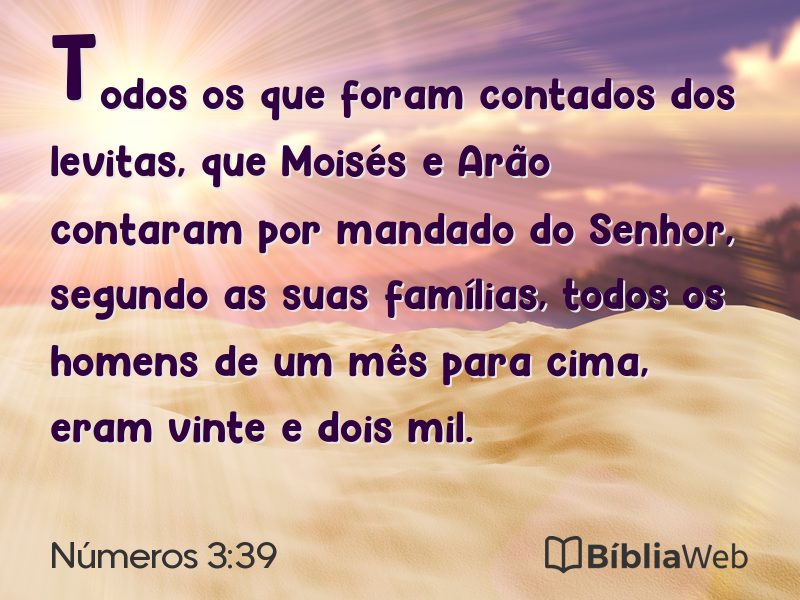 Números 3:39 em imagem para compartilhar