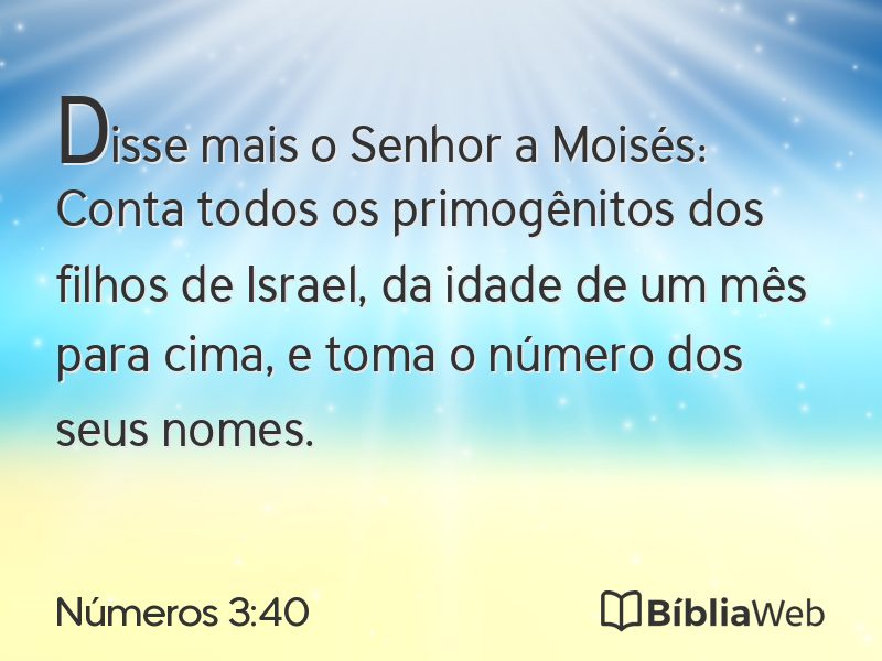 Números 3:40 em imagem para compartilhar