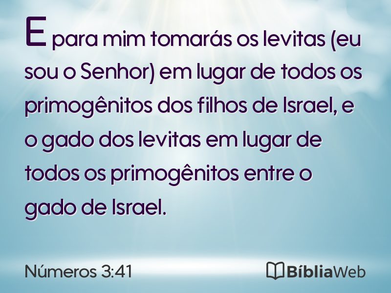 Números 3:41 em imagem para compartilhar