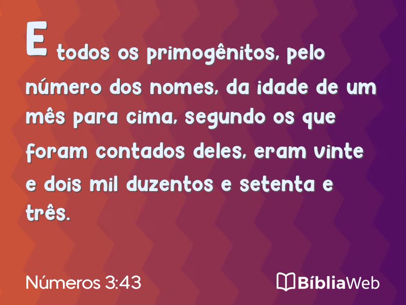 Números 3:43 em imagem para compartilhar
