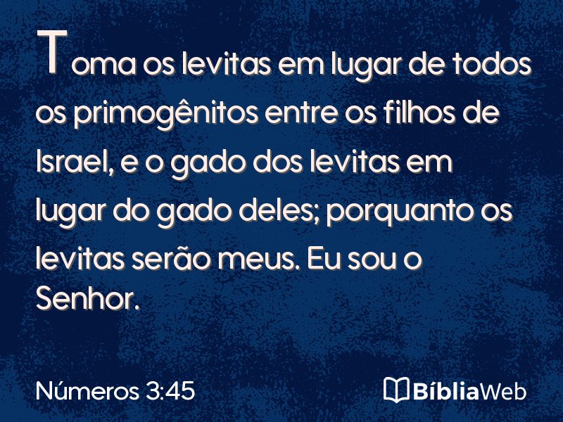 Números 3:45 em imagem para compartilhar