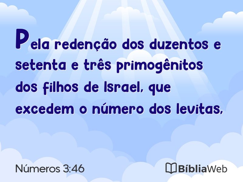Números 3:46 em imagem para compartilhar