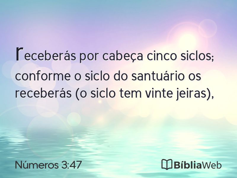 Números 3:47 em imagem para compartilhar